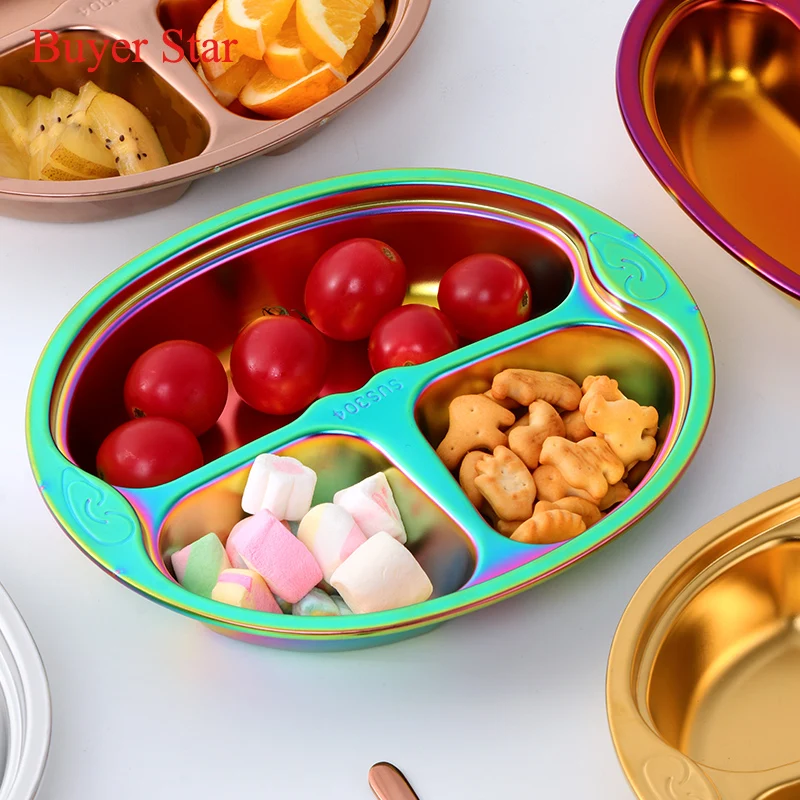 3/4 секция из нержавеющей стали ученический разделенный обеденный лоток