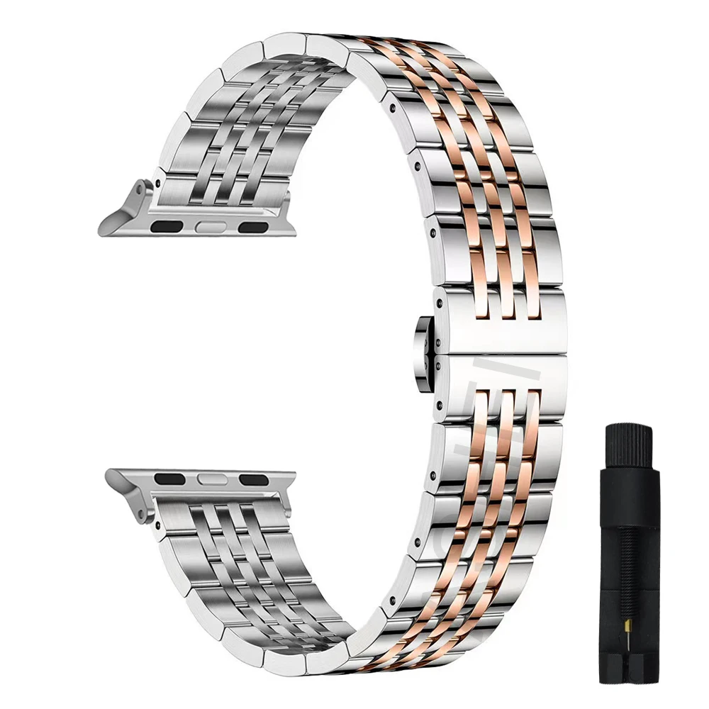 

Correa for apple watch series 7 6 5 4 se band 45mm 44mm 41mm 40mm iwatch 3 42mm 38mm Stainless Steel strap women men Bracelet