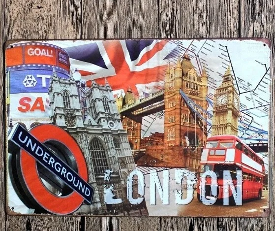 

Металлический Настенный знак, настенная фотография, искусство, коллекция 20X30, металлическая башня лондонского моста, Биг-Бен, винтажный жес...