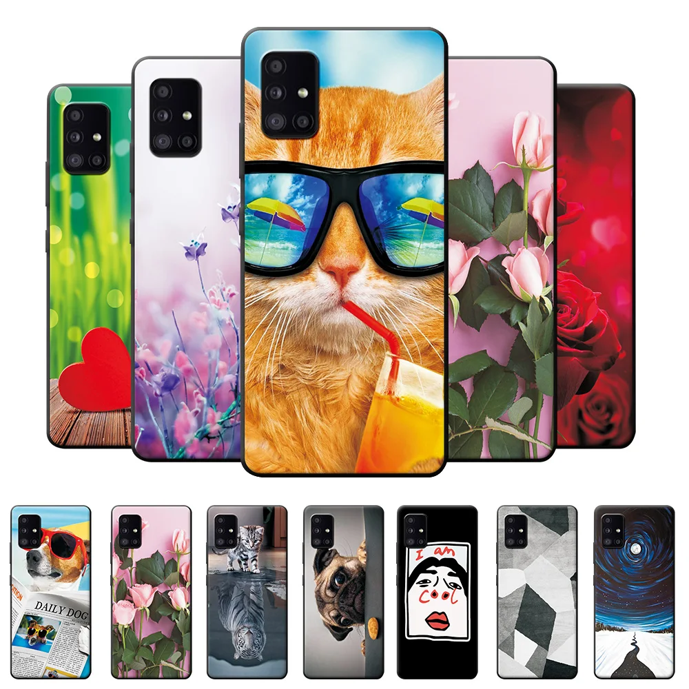 Fashion Bumper For Samsung A51 A71 A30S A50S A30 A50 Case Silicone Scenery Matte Shell For Galaxy A51 A71 4G 5G Case Back Cover