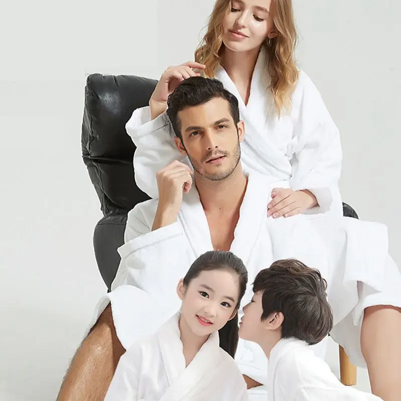 Женская Повседневная Домашняя одежда зимний семейный халат 100% хлопковая ткань