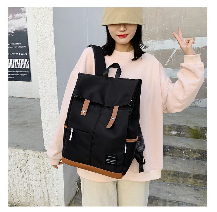 

2021 New Boys and Girls High School Bag Canvas Simple Backpack Travel Bag Large Capacity Backpack BB374-BB378