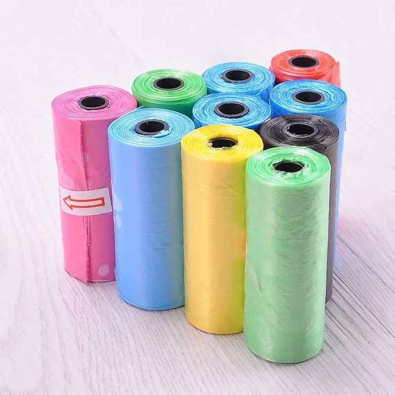 10 рулонов печать лапы мешок корма для собак 15 пакетов/рулон большие