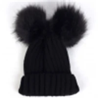 baby stuff accessories toddler kids girl boy baby infant winter warm crochet knit hat fur balls beanie cap