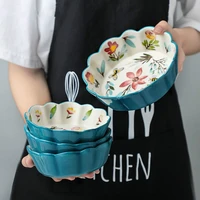 1pcs kinglang japanese tableware hand painted ceramic small bowl creative ceramic bowl fruit salad bowl