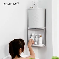 Rotatable Triangle Corner Cabinet Lockers Kitchen Wall Hanging Dustproof Shelf Bathroom Storage Waterproof Bathroom Accessories