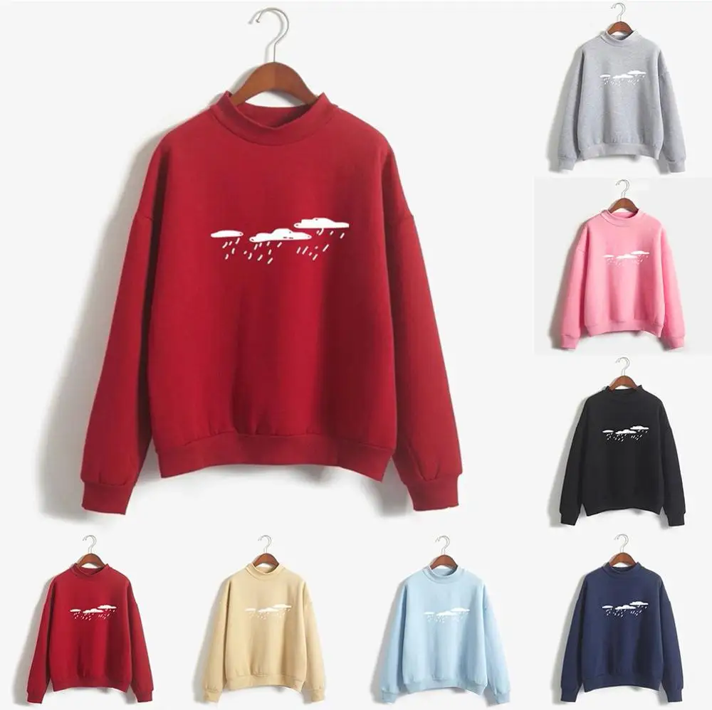 Женская толстовка с принтом дождевое облако больших размеров модная зимняя