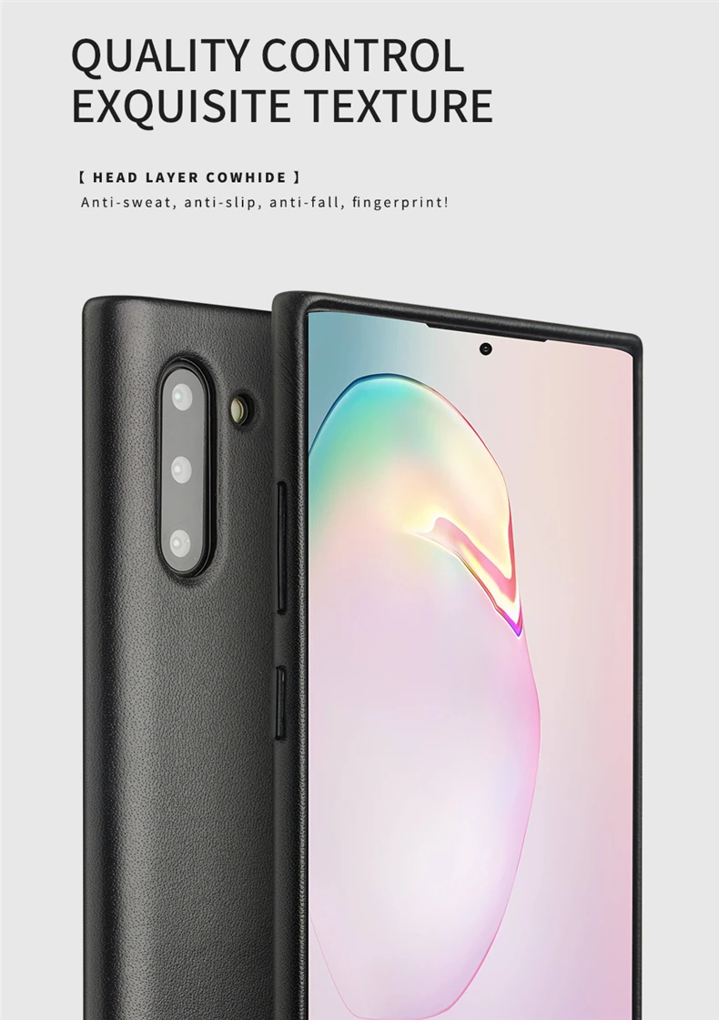 QIALINO модный подлинный кожаный тонкий чехол для samsung Galaxy Note 10 Роскошный ультра тонкий чехол для Galaxy Note 10 Plus 5G