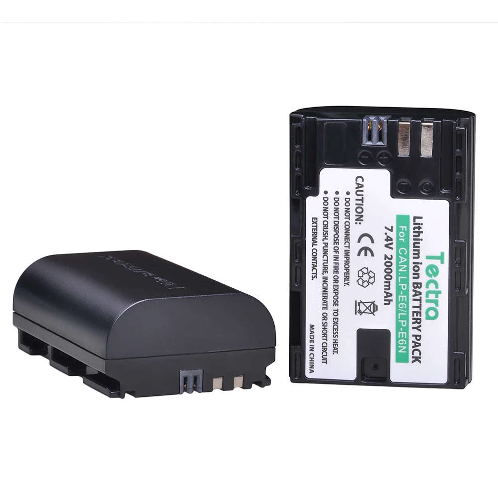 Аккумулятор LP E6 LPE6 LP-E6 E6N 2000 мАч + зарядное устройство с ЖК-дисплеем для камеры Canon