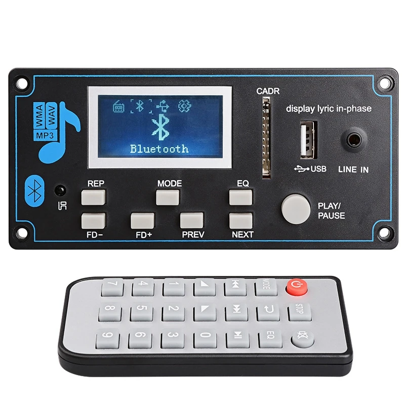 12 В lcd Bluetooth MP3 декодер плата WAV WMA декодирование плеер аудио модуль Поддержка FM