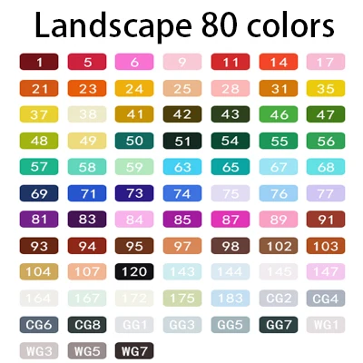 80 landscape set Эскиз маркер для белой доски набор Твин Маркеры кисть для рисования манга Архитектура дизайн товары для рукоделия - Цвет: 80 landscape set