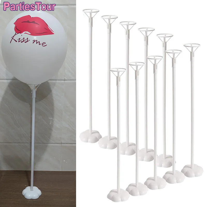 

6/12set Balloon Stick Stand Balloon Base with Pole and Cup Table Desktop Centerpiece Holder for Birthday Party Wedding Decors