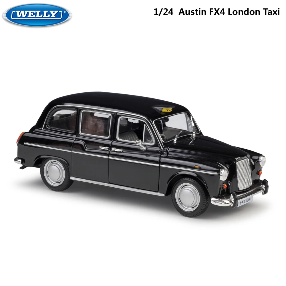 

High Simulator WELLY Model Car 1:24 Diecast Car Toys Austin FX4 London Taxi Classic Alloy Metal Toy Car For Kid Gift Collection