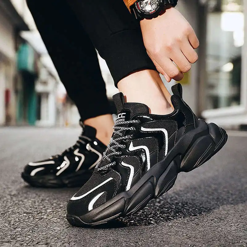 

Кроссовки мужские сетчатые на платформе, низкие Нескользящие, демпфирующие, спортивная обувь для бега, 71D