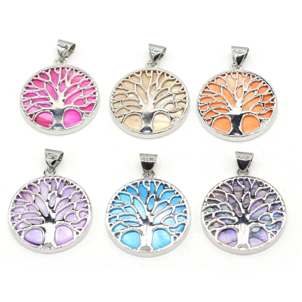 Подвески из натурального перламутра круглые в форме абалона белые для