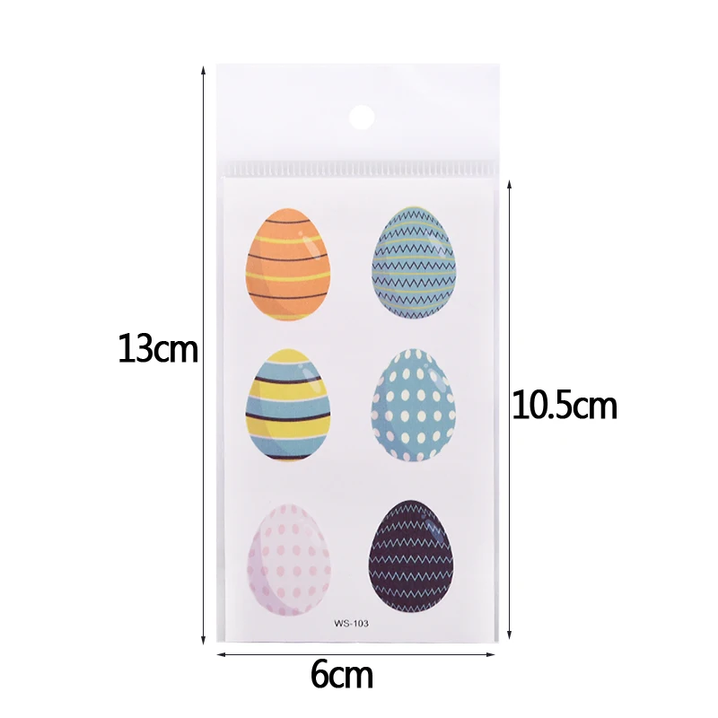Наклейки временные с пасхальными яйцами Кролик пасхальное праздничное