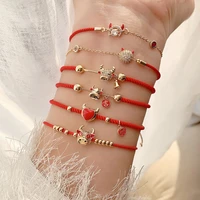 trendy thread bracelet mens women adjustable red braslet for lovers distance couple brazalete minimalist yoga meditation braclet