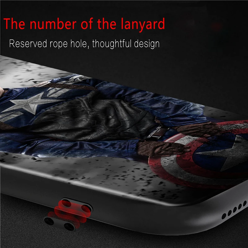 

Soft TPU Captain America Marvel Shockproof Cover For Xiaomi Redmi K40 K30i K30T K30S K30 K20 10X Ultra Pro Black Phone Case