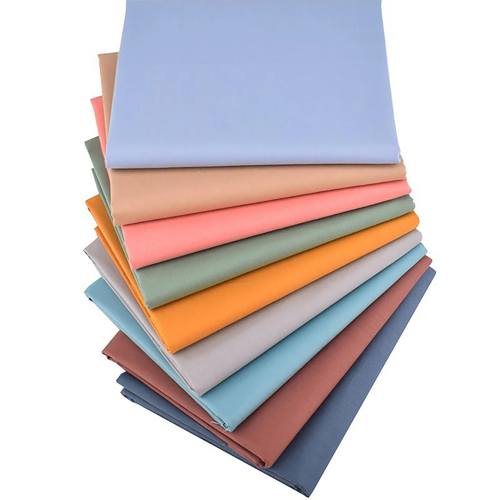 

Two Sizes 100% Breathable Mixed Solid Color Pure Cotton Fabric Patchwork Bundle Sewing Material Twill Cloth Shirt Sheet 50x50cm