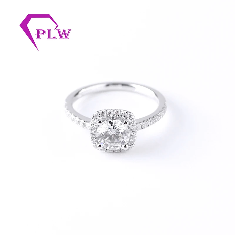 Обручальное кольцо с муассанитом и бриллиантом подушкой вечная бриллиант 2019 см 1