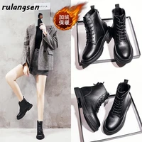 womens shoes martin boots female tide ins2020 autumn new british style round head rear double zipper ankle boots wild