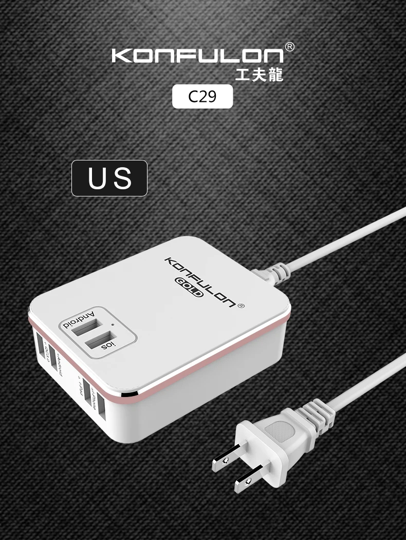 6USB выходы мобильный телефон зарядное устройство 30 Вт Быстрая зарядка QC3.0