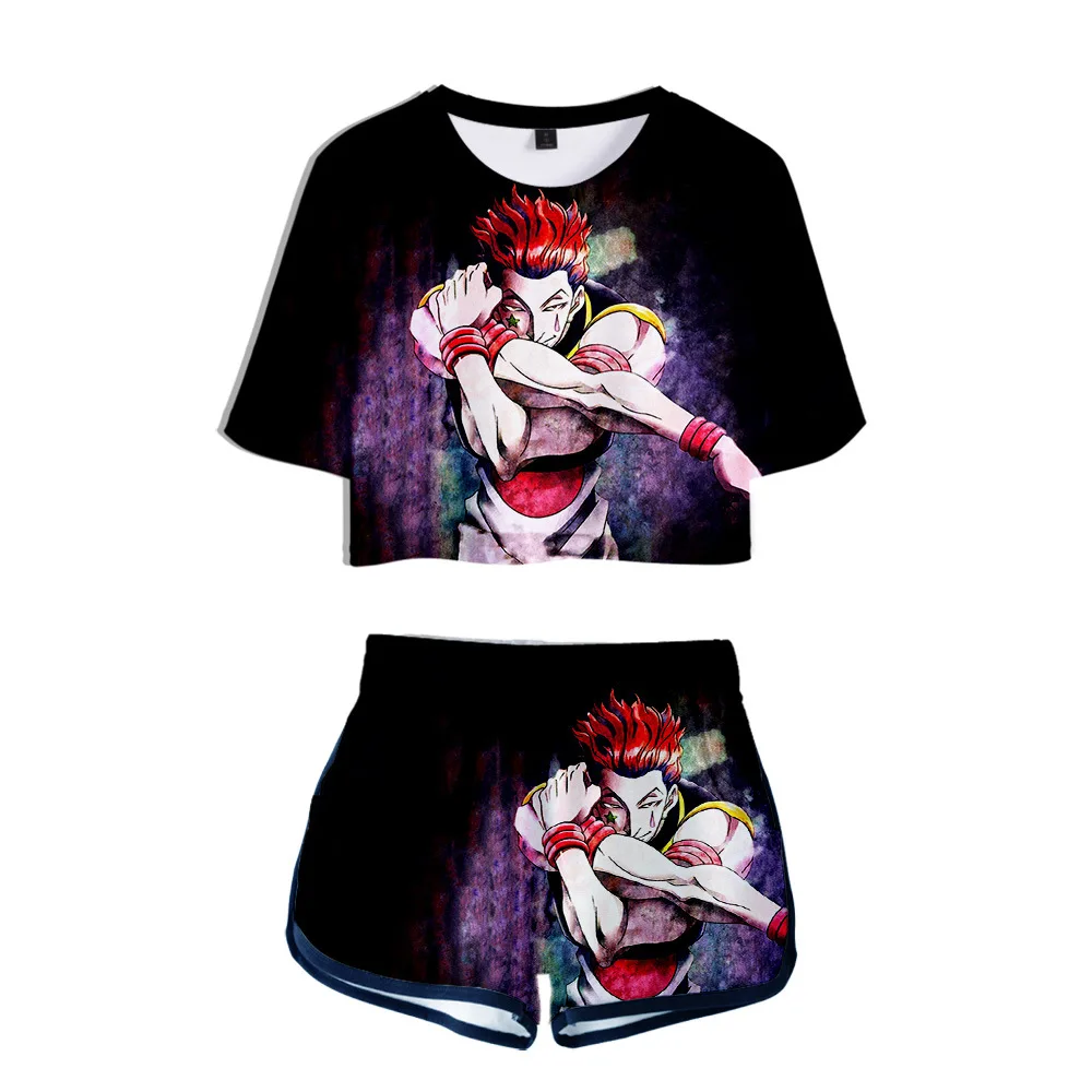 Japan Anime Hunter X 3D Print Tracksuit Women Two Piece Set Top and Shorts Outfits Killua Zoldyck HIsoka Cosplay Costumes | Женская