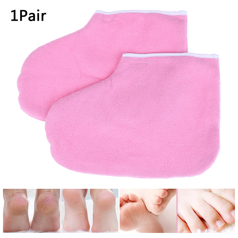 1Pair=2pcs Foot Care Cover Cloth Spa Pink Paraffin Wax Protection SPA Hand Gloves Warmer Heater | Красота и здоровье