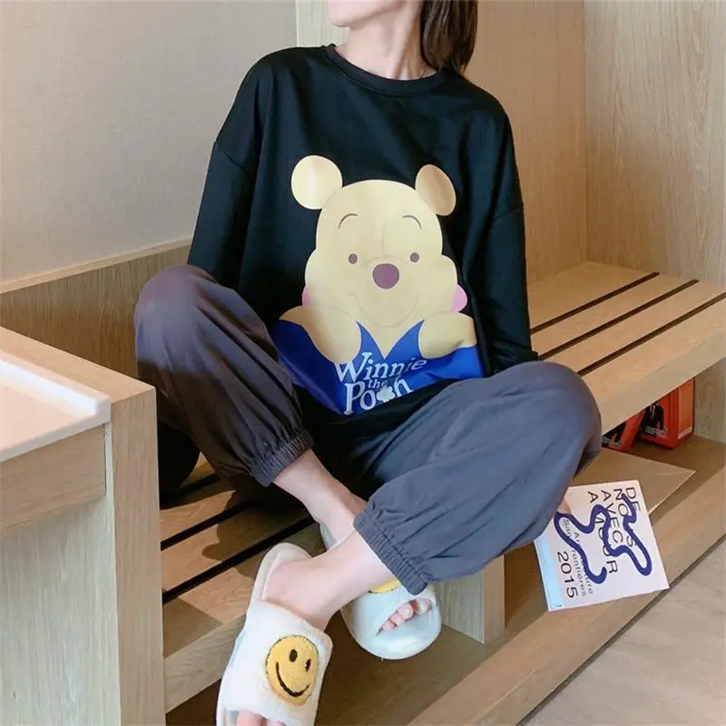 

Осенне-зимняя теплая женская пижама с длинным рукавом и изображением пуха