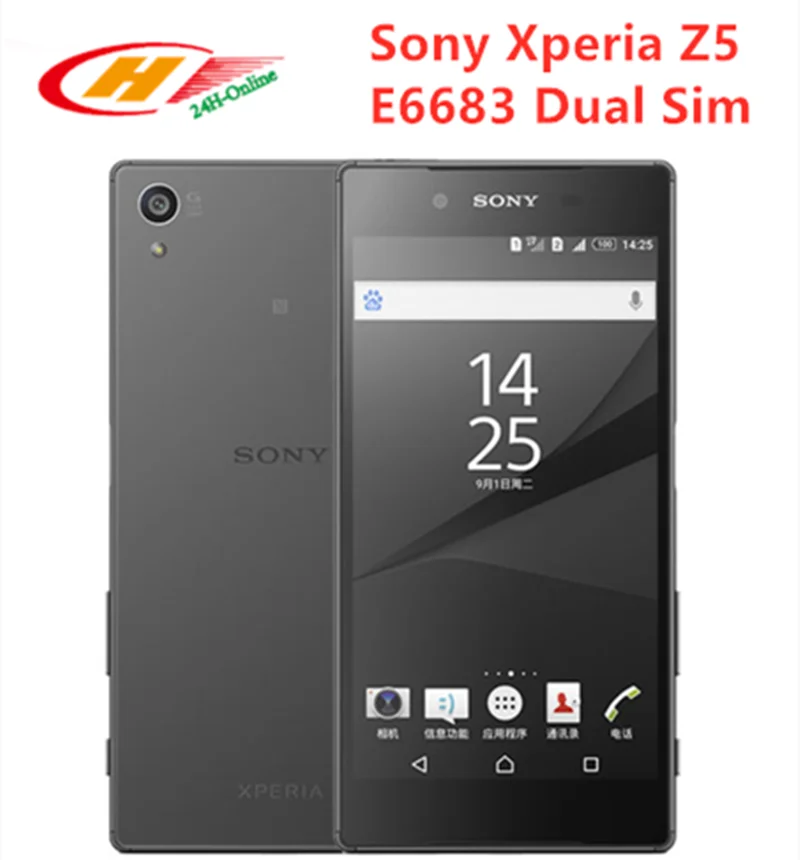 Sony Xperia Z5 Dual SIM E6683 разблокированный LTE Dual Sim Восьмиядерный ОЗУ 3 Гб ПЗУ 32 Гб 5,2 дюймов телефон nfc отпечаток пальца