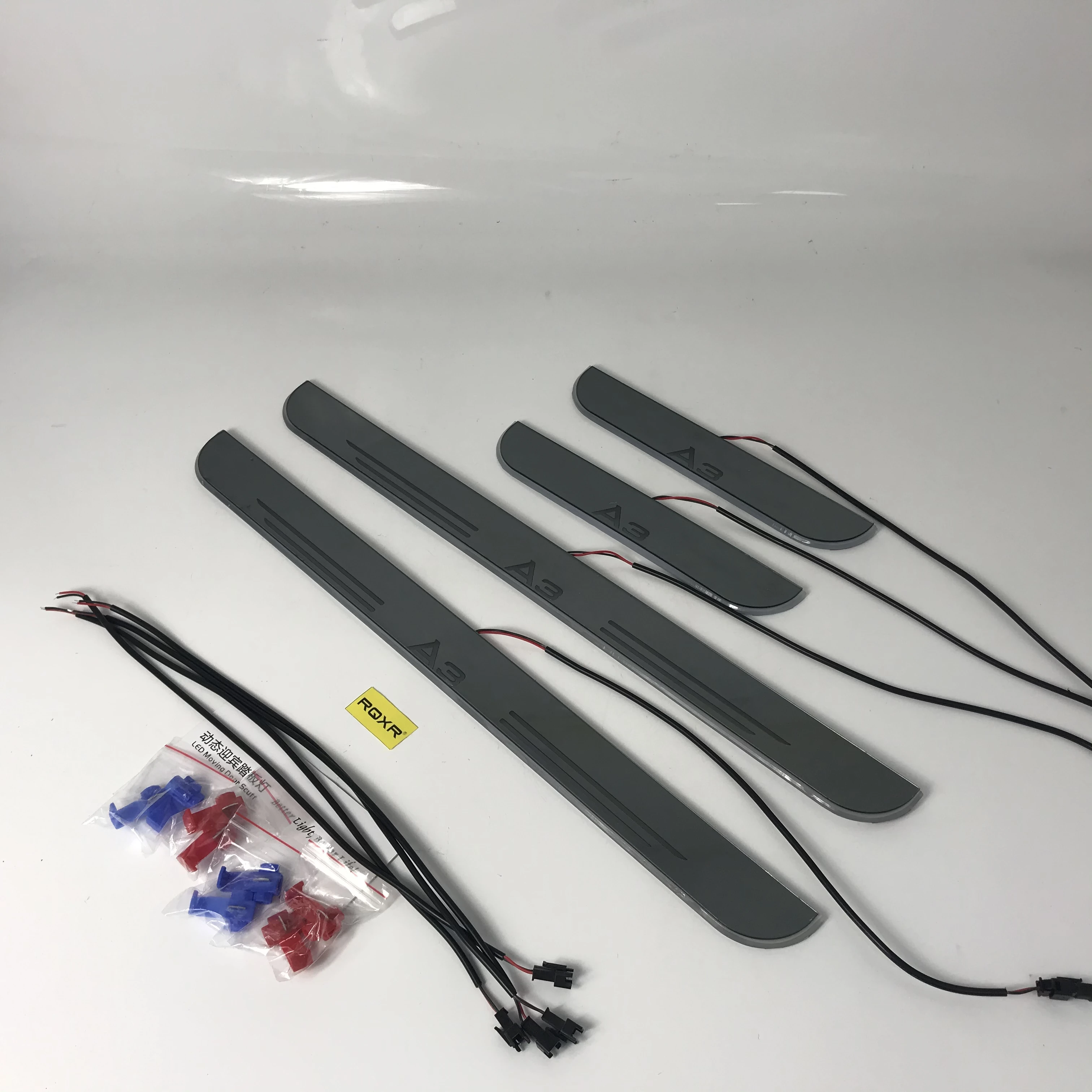 

RQXR Led Moving Door Scuff for Audi A3 Dynamic Sill Plate Flat Lining Overlays Flowing/Fixed Light, 4pcs
