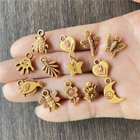 30pcs mixed batch style animal moon star butterfly palm leaf dragonfly small pendant diy handmade crafts jewelry accessories