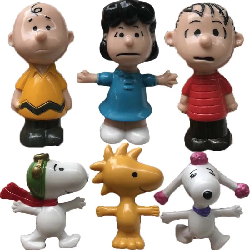

American Anime Snopy Charlie Brown Lucy Mini Action Figure Desktop Ornament Collection Doll Children Toys
