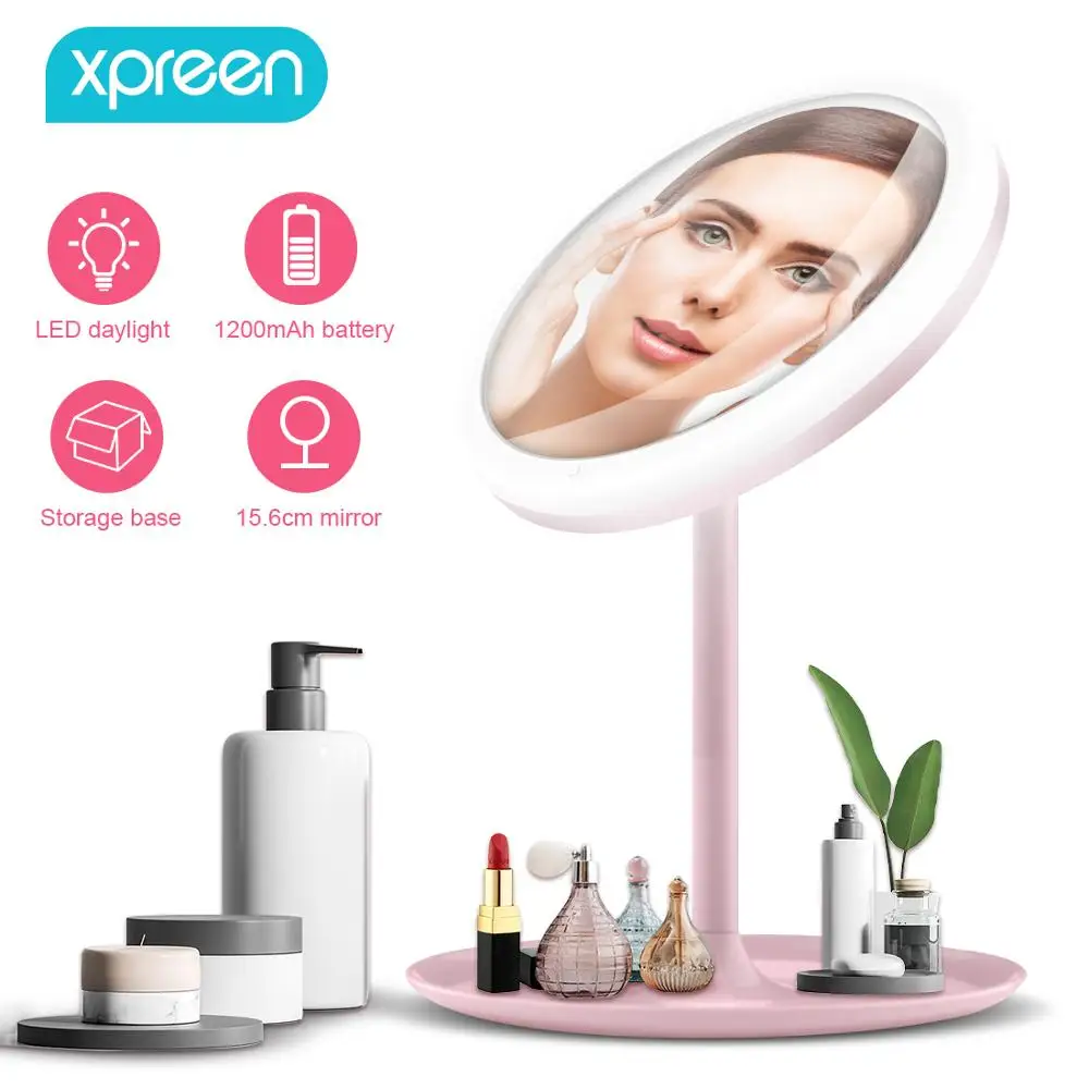 LED Makeup Mirror Rechargeable Brightness Adjustable HD Daylight Mijia Cosmetics | Красота и здоровье