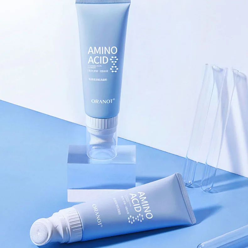 Аминокислотный пенящийся очищающий гель для лица, питательный, глубоко очищающий, увлажняющий, осветляющий, противопигментных пятен, уход за кожей, моющий.