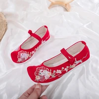 hanfu girls embroidered shoes old beijing handmade cloth shoes ethnic style costume student dance embroidery childrens shoes