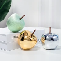 european style electroplating ceramic apple crafts simulation apple holiday gift countertop decoration porcelain home decoration
