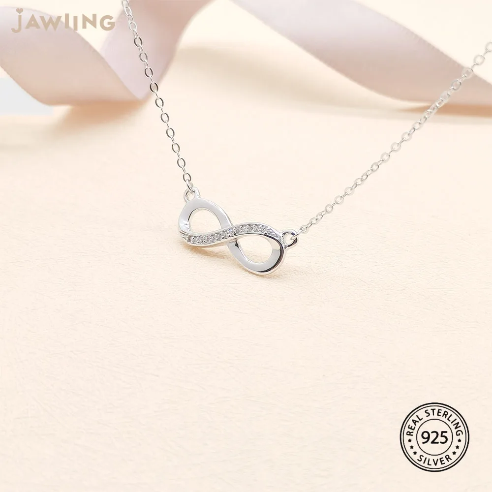 

Silver 925 Necklace Infinity Chain Wholesale Women Cubic Zirconia Dainty Inital Necklace for Lover Couples Gift Fine Jewelry