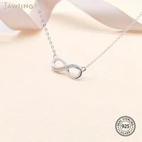 silver 925 necklace infinity chain wholesale women cubic zirconia dainty inital necklace for lover couples gift fine jewelry