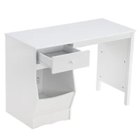 Painted Simple Student Table B, White with Drawers and Storage Function (108*49*73.5cm) Children Study Table  Study Desk