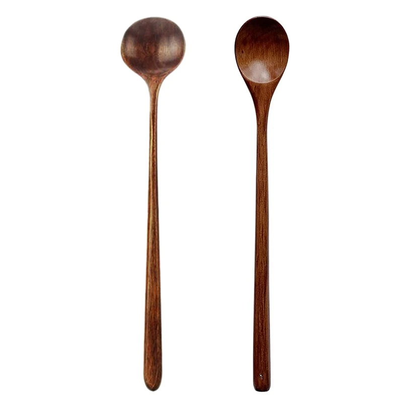 

10; Осенний комплект из двух вещей; Ложек из дерева, деревянная щетка с длинной ручкой Круглые ложки и 6x деревянные ложки для Пособия по кулин...