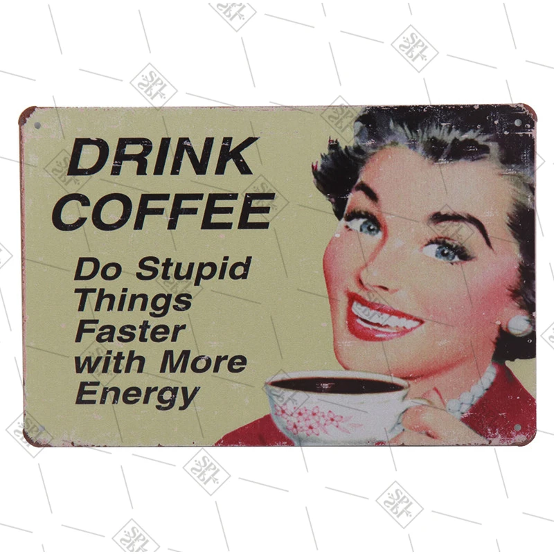 Металлическая пластина для горячего кофе напитков бара постер Декор стен паба