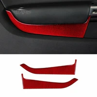 2pcs red carbon fiber door handle trim cover fit for ford mustang 2015 2019
