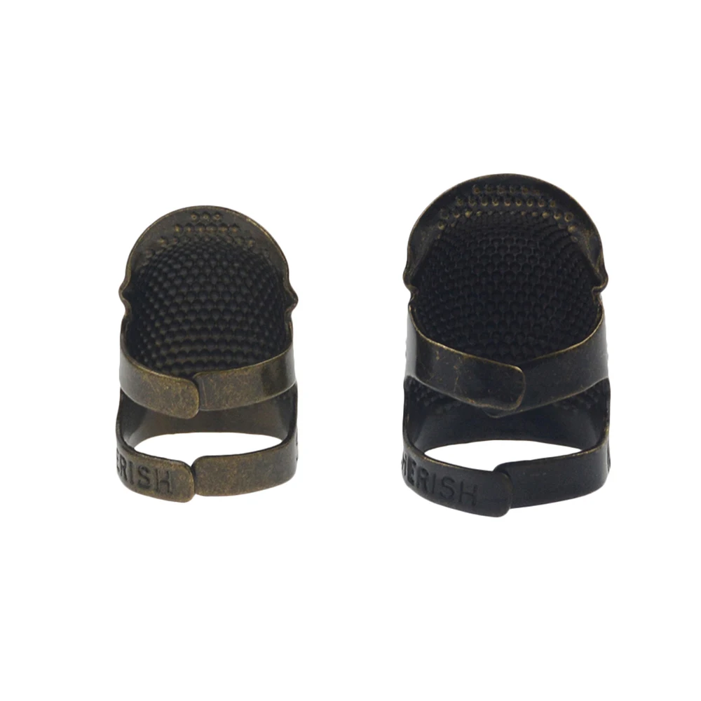 1 pc retro adjustable thimble finger protector hand-slip embroidery resistance retro needle needle holder sewing accessories