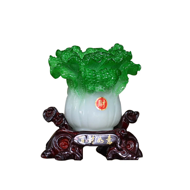 

Lucky beautiful vegetable cabbage desk pen holder decoration home office crafts creative decorations practical opening gift