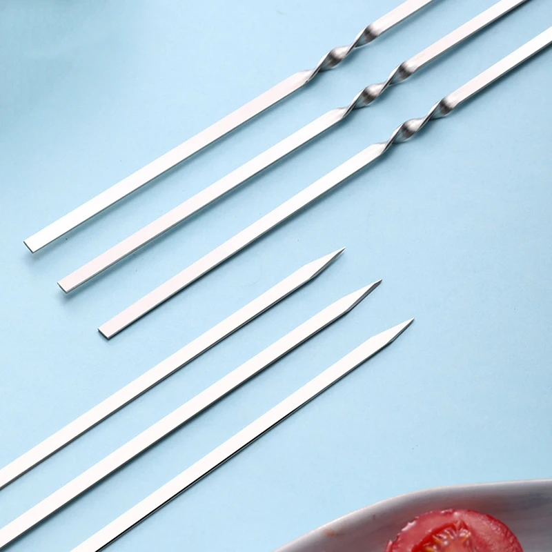 Многоразовые барбекю шампуры Нержавеющая сталь шампур для гриля шашлык кемпинг