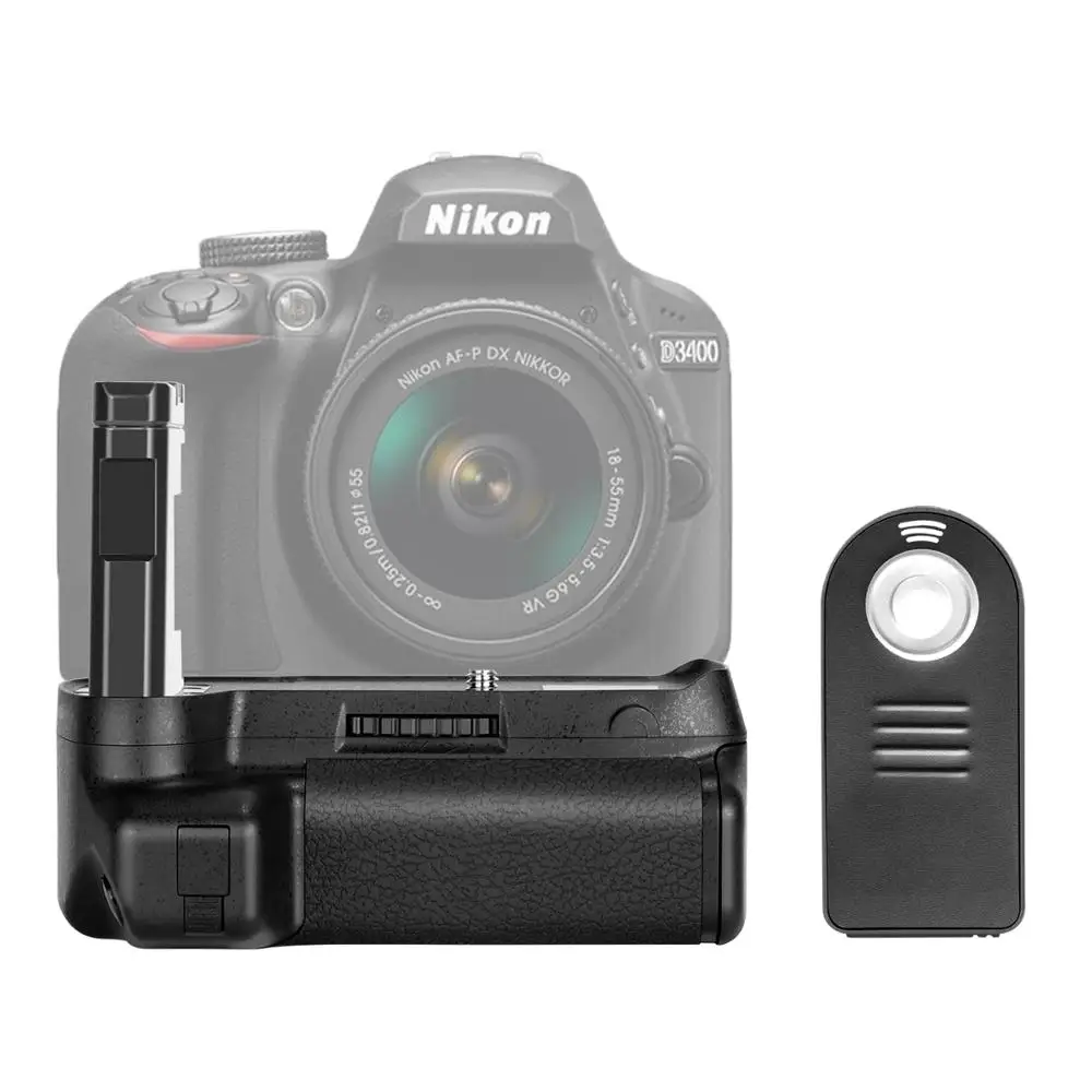 

Neewer Battery Grip for Nikon D3400 DSLR Camera Vertical Shutter Release Button Work with One or Two EN-EL14a Battery (NW-D3400)