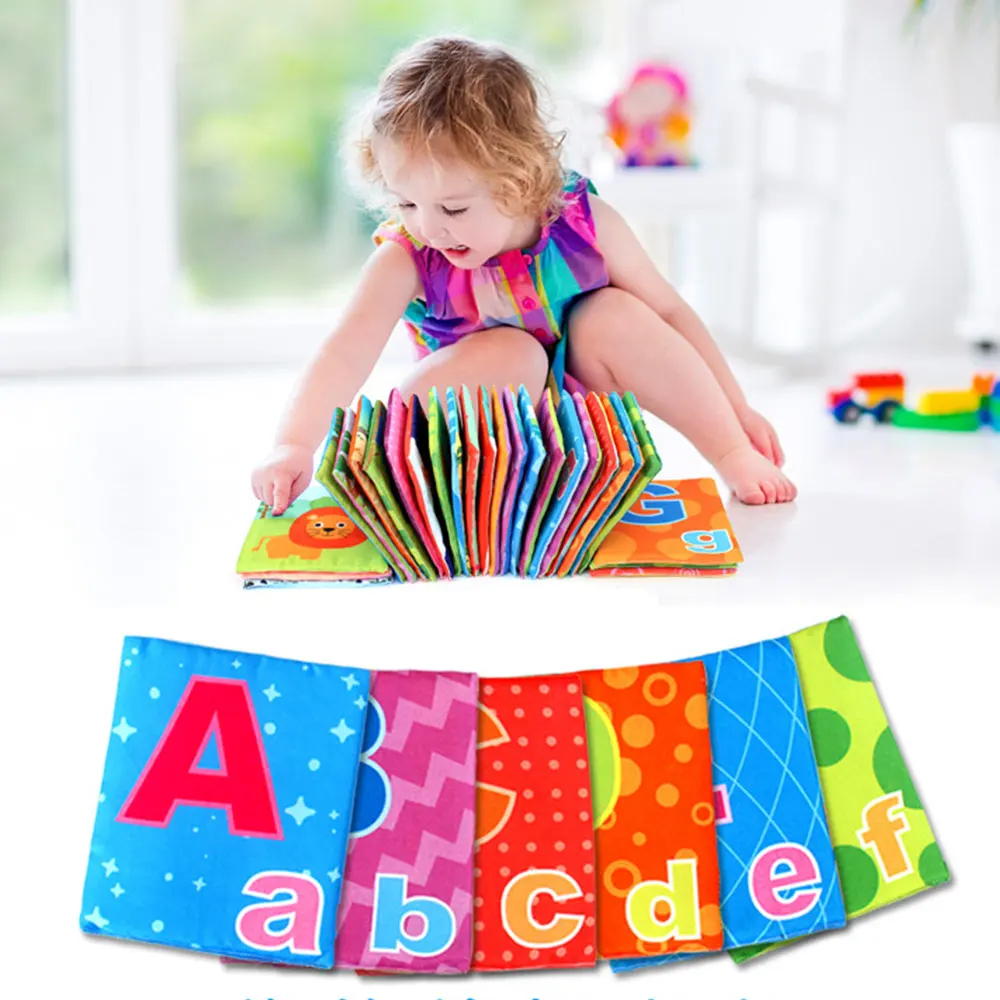 26 шт./компл. детские тканевые книги Алфавит буквы Монтессори карты шуршание звук