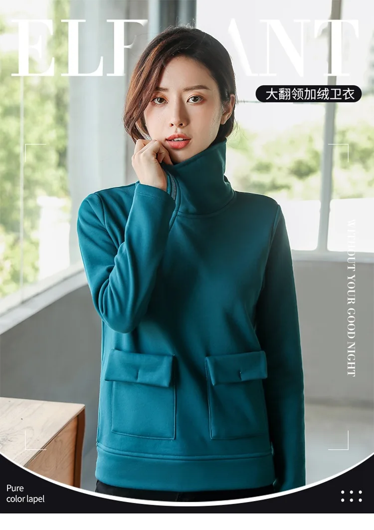 

Turn over to get Wei dress a set the head add Rong to thicken the winter is new style of for 2021 autumns inclined zipper pocket