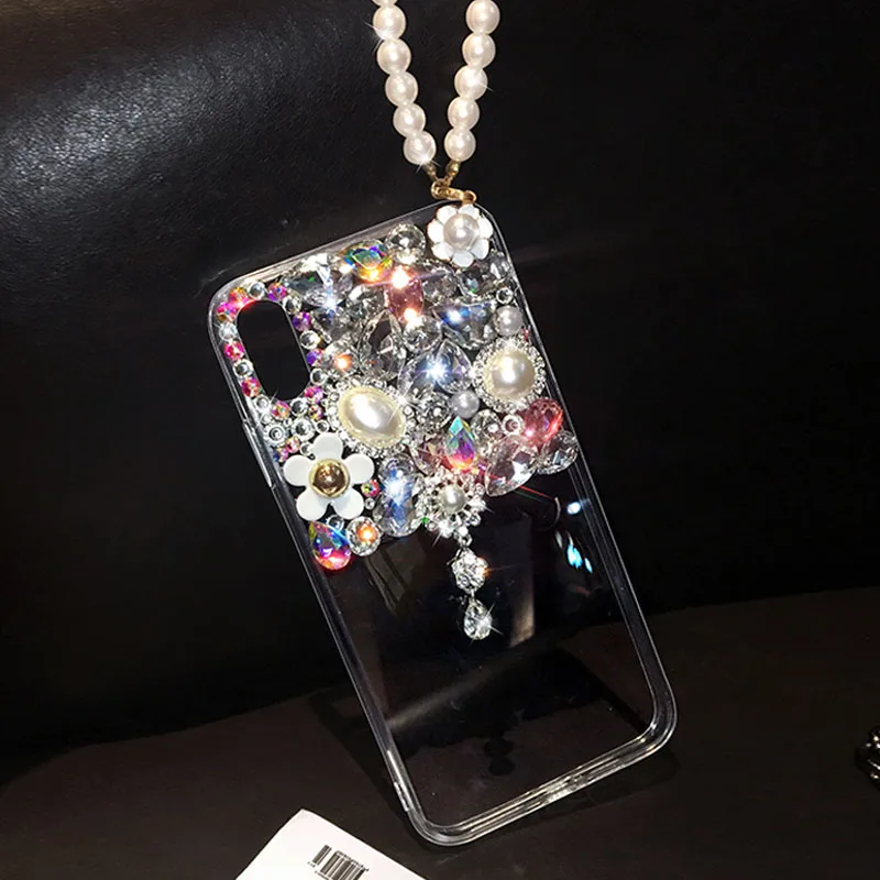 Чехол для телефона с блестящими кристаллами Стразы 3D камни мягкая задняя крышка